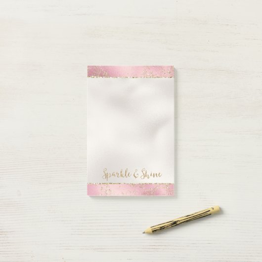 Roze Gold Glitter Glitz Sparkle   Post-it® Notes (Op bureau)