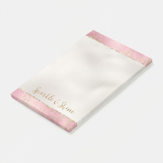 Roze Gold Glitter Glitz Sparkle   Post-it® Notes (Schuin)
