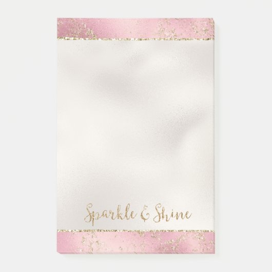 Roze Gold Glitter Glitz Sparkle Post-it® Notes (Voorkant)