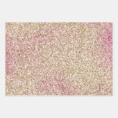 Roze Gold Glitter Inpakpapier Vel (Voorkant)