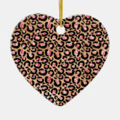 Roze Gold Glitter Leopard Animal Print Keramisch Ornament (Voorkant)
