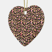 Roze Gold Glitter Leopard Animal Print Keramisch Ornament (Links)
