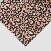 Roze Gold Glitter Leopard Animal Print  Tissuepapier (Detail)