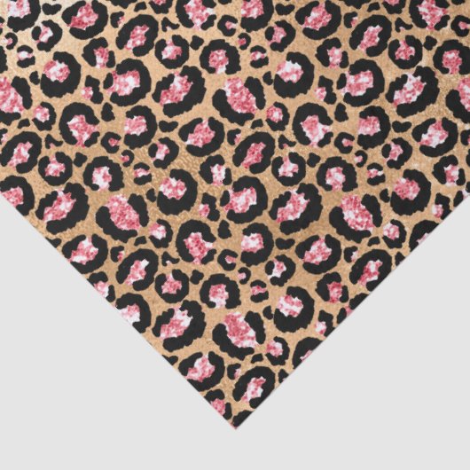 Roze Gold Glitter Leopard Animal Print  Tissuepapier (Detail)