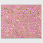 Roze Gold Glitter Leopard Print Cadeaupapier (Vlak)