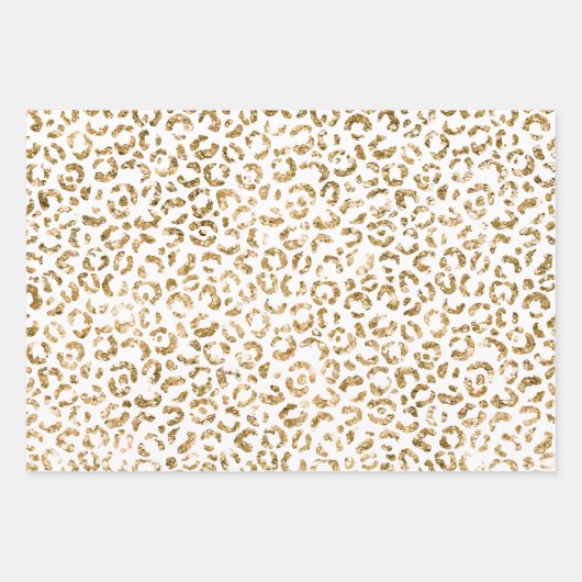 Roze Gold Glitter Leopard Print Inpakpapier Vel (Voorkant 3)