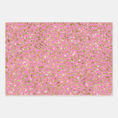 Roze Gold Glitter Leopard Print Inpakpapier Vel (Voorkant)