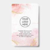 Roze Gold Glitter Marble Agate Logo Business ID Badge (Achterkant)