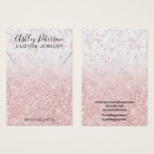 roze gold glitter marble chic necklace display visitekaartje (Voorkant /achterkant)