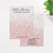 roze gold glitter marble chic necklace display visitekaartje (Bureau)