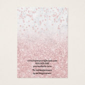 roze gold glitter marble chic necklace display visitekaartje (Achterkant)