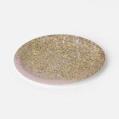 Roze & Gold Glitter Modern Trendy Glam Chic Party Papieren Bordje (Gekanteld)