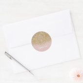 Roze & Gold Glitter Modern Trendy Glam Chic Party Ronde Sticker (Envelop)