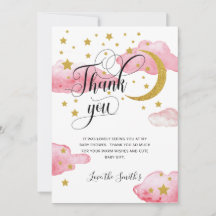 Roze Gold Glitter Moon Baby shower Hartelijk dank