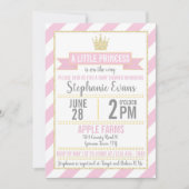 Roze Gold Glitter Princess Baby shower Invitation Kaart (Voorkant)