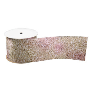 Roze Gold Glitter      Satijnen Lint