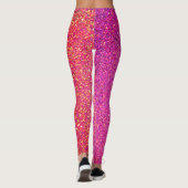 Roze Gold Glitter Sparkly Ombre Modern Stijlvol Leggings (Achterkant)