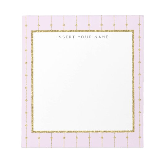 Roze & Gold Glitter, speciaal Notitieblok 5,5 x 6  (Voorkant)