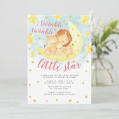 Roze Gold Glitter Twinkle Little Star-Baby shower Kaart (Staand voorkant)