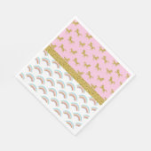 Roze Gold Glitter Unicorn Papierkopjes Servet (Hoek)