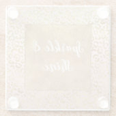 Roze Gold Glitz Sparkle Leopard Print Glazen Onderzetter (Achterkant)