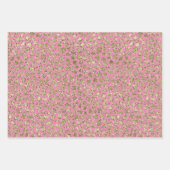 Roze Gold Glitz Sparkle Leopard Print Inpakpapier Vel (Voorkant)