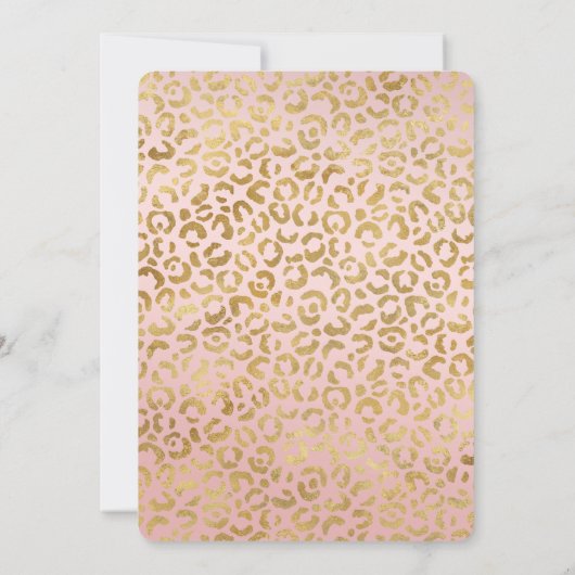 Roze Gold Glitz Sparkle Leopard Print Kaart (Achterkant)