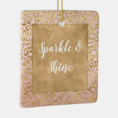 Roze Gold Glitz Sparkle Leopard Print Keramisch Ornament (Rechts)