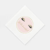 Roze Gold Glitzy Black Eyelashes Servet (Hoek)