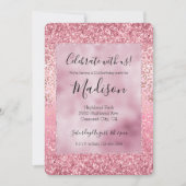 Roze Gold Glitzy Glitter Ombre Leopard Print Kaart (Voorkant)