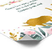 Roze Gold Greenery Safari die raden hoeveel spelge Poster (Hoek)