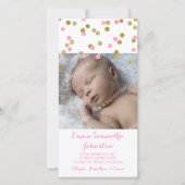 Roze Gold Hartelijk dank Baby shower fotokaarten Bedankkaart (Voorkant)