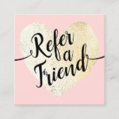 Roze Gold Heart Beauty Salon Loyalty Referral (Voorkant)