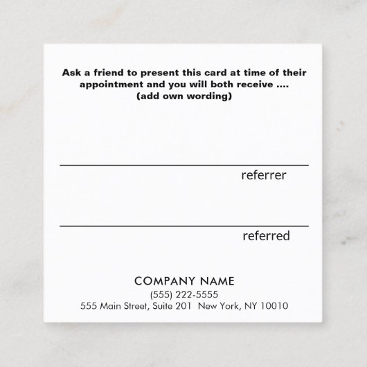 Roze Gold Heart Beauty Salon Loyalty Referral (Achterkant)