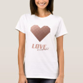 Roze Gold Heart metallisch geometrisch ontwerp T-shirt (Voorkant)