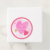 Roze Gold Hearts Happy Valentijnsdag Bedankjes Labels (In situ)