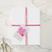 Roze Gold Hearts Happy Valentijnsdag Cadeaulabel (Met Touw)