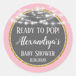 Roze Gold klaar voor Pop Baby shower voordelige ta Ronde Sticker