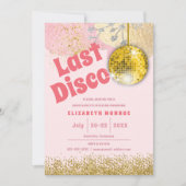 Roze Gold Last Disco Retro Glam Bachelorette Kaart (Voorkant)