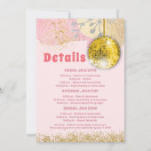 Roze Gold Last Disco Retro Glam Bachelorette Kaart (Achterkant)