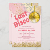 Roze Gold Last Disco Retro Glam Bachelorette Kaart (Voorkant / Achterkant)