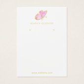 Roze Gold legant Butterfly Earling Display Card Visitekaartje (Voorkant)