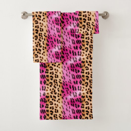 Roze Gold-leopard-printer Bad Handdoek (Insitu)