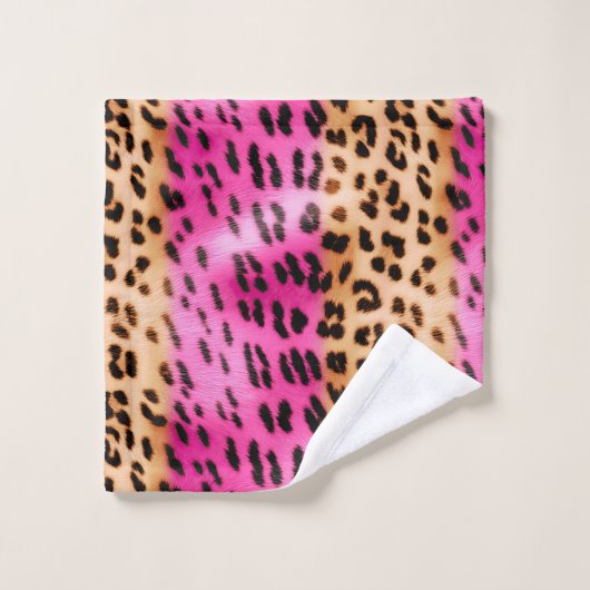 Roze Gold-leopard-printer Bad Handdoek (Wasdoekje)