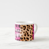 Roze Gold-leopard-printer Espresso Kop (Voorkant rechts)