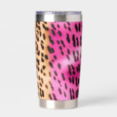 Roze Gold-leopard-printer Geïsoleerde Drinkbeker (Achterkant)