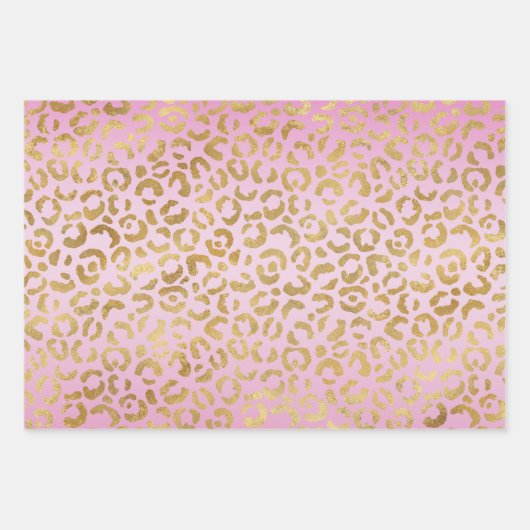 Roze Gold-leopard-printer        Inpakpapier Vel (Voorkant 2)