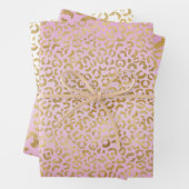 Roze Gold-leopard-printer        Inpakpapier Vel (In situ)