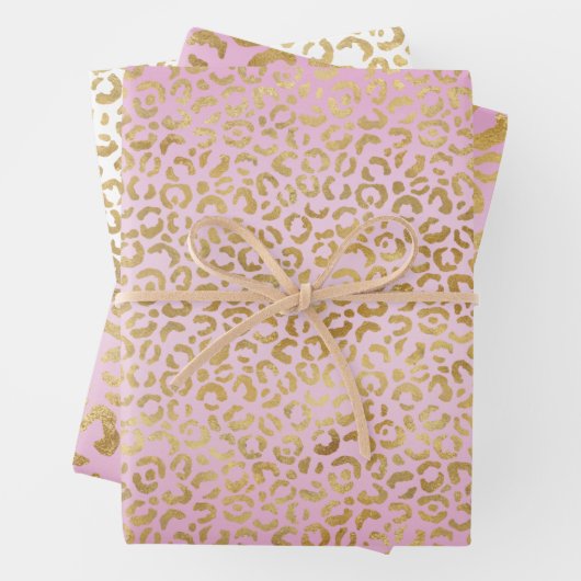 Roze Gold-leopard-printer        Inpakpapier Vel (In situ)