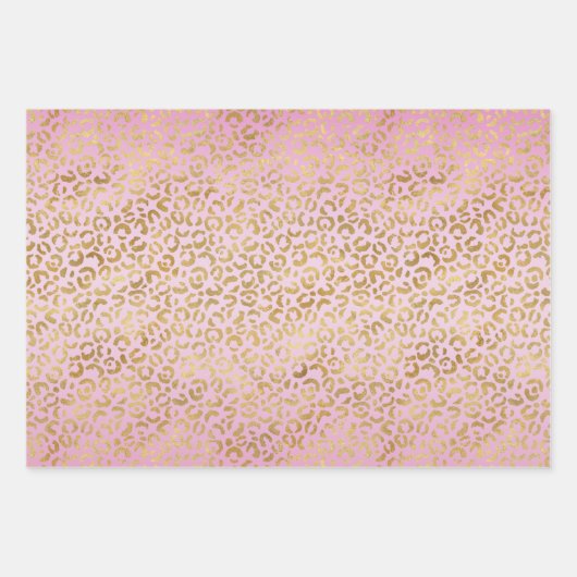 Roze Gold-leopard-printer        Inpakpapier Vel (Voorkant)